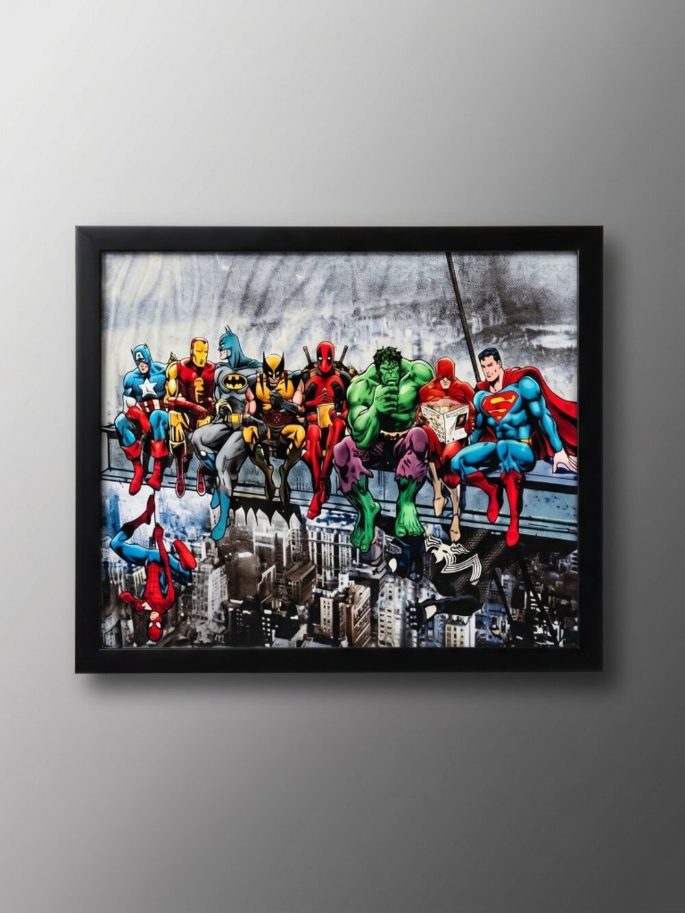 Superheroes Lunch Atop Skyscraper Framed Art Print Marvel DC Comics | Wall Art
